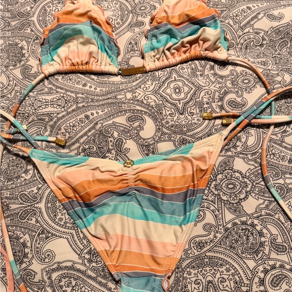Striped Multicolor Bikini Set - Picture 4 of 6